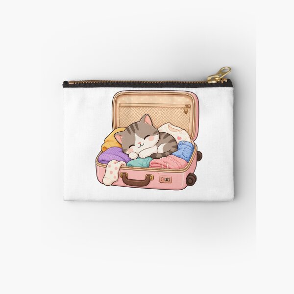 Item preview, Cute Kawaii Cat Sleeping In Pink Suitcase Travel designed and sold by Seculinator.