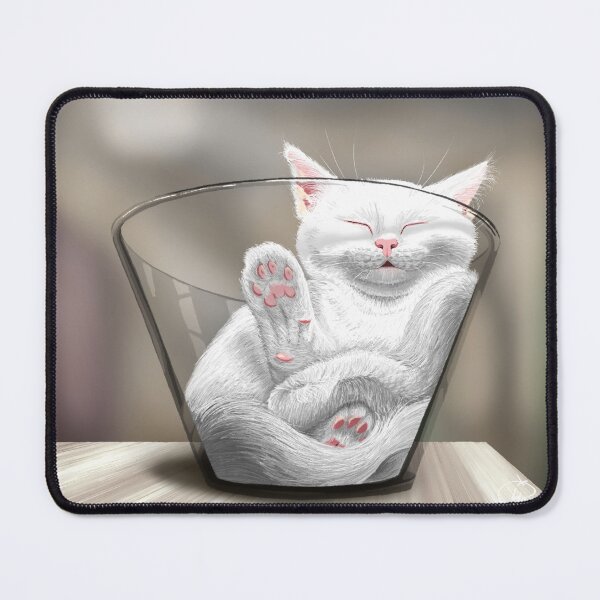 Item preview, Curiosity in a Glass Bowl – Adorable Cat Art designed and sold by CylisArt.