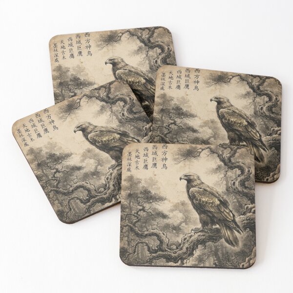 Item preview, The Golden Sentinel of the Primordial Forest Sumi-e Ink Wash designed and sold by DuckOddity.