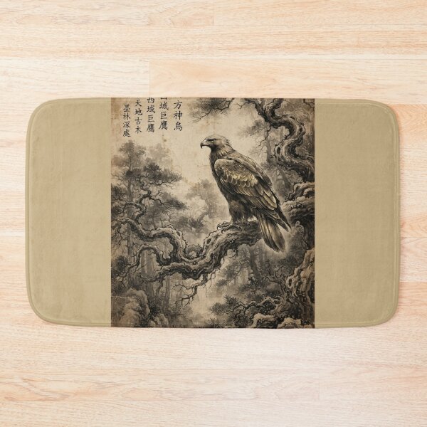 Item preview, The Golden Sentinel of the Primordial Forest Sumi-e Ink Wash designed and sold by DuckOddity.