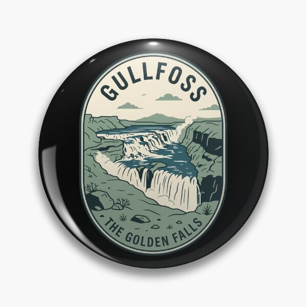 Item preview, Gullfoss The Golden Falls Vintage Travel Emblem designed and sold by k3rstman1.