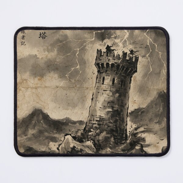 Item preview, The Storm-Caller’s Leaning Tower Sumi-e Ink Wash designed and sold by DuckOddity.
