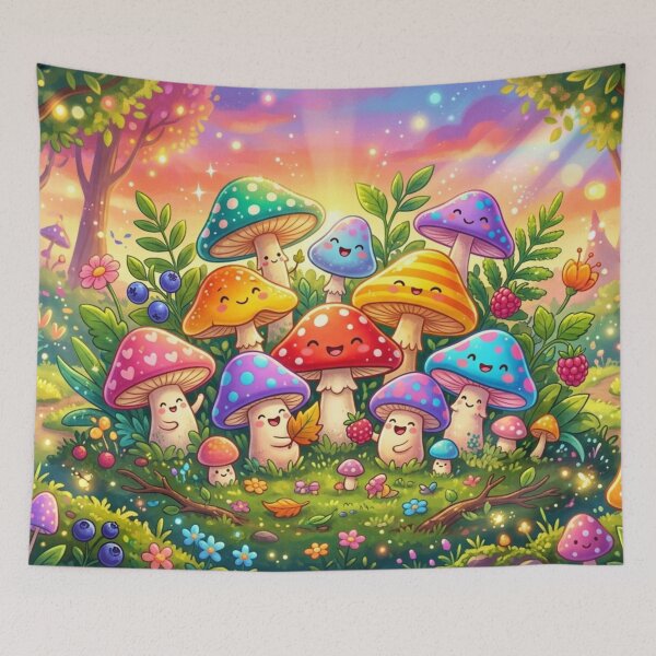 Item preview, cute mushrooms, designed and sold by TDZCOLLECTION.