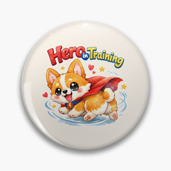 Item preview, Cute Kawaii Corgi Superhero Sticker | Hero in Training Funny Dog Gift for Corgi Lovers | Watercolor Dog Art designed and sold by stylishdzign.