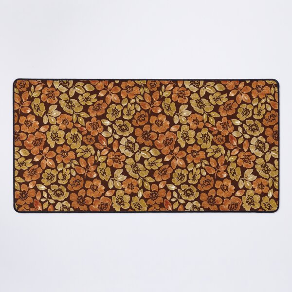 Item preview, Wild Roses Pattern in Gold Watercolor (Dark Background) designed and sold by andrebalest.art.