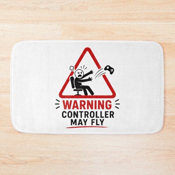 Item preview, Warning Controller May Fly - Funny Gamer Rage Quit Design designed and sold by House of Rein.
