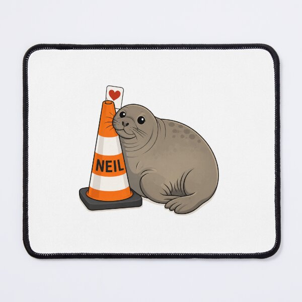 Item preview, Neil the seal and his love of traffic cones designed and sold by Mr-AShop.