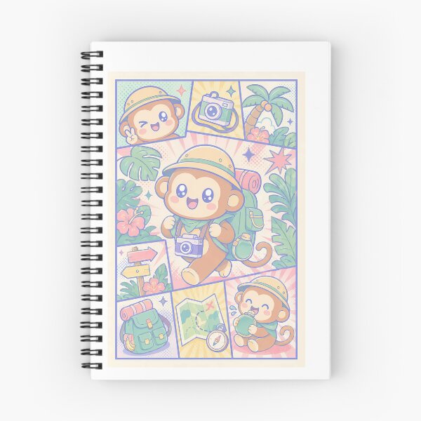 Artikelvorschau, Kawaii Tropical Backpacker Monkey entworfen und verkauft von Gift Phrase Studio.