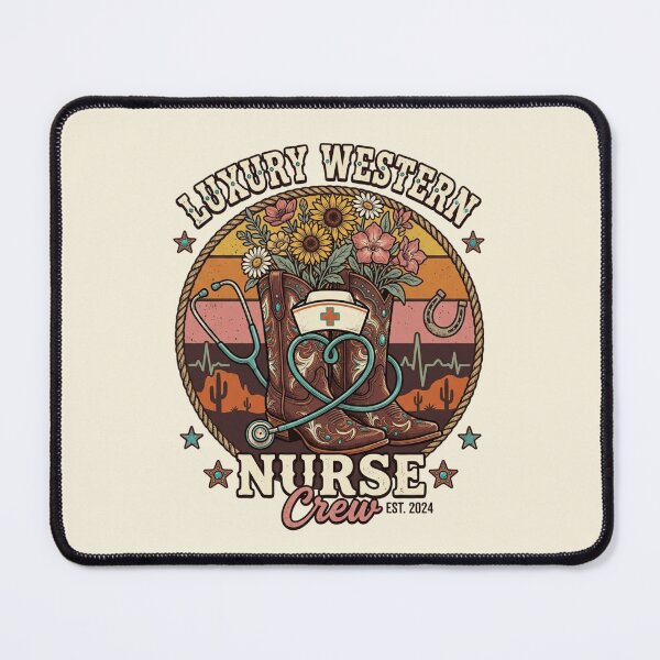 Item preview, Retro Luxury Western Nurse Crew Cowboy Boots Flowers Medical Gift T-Shirt designed and sold by PACS0011.