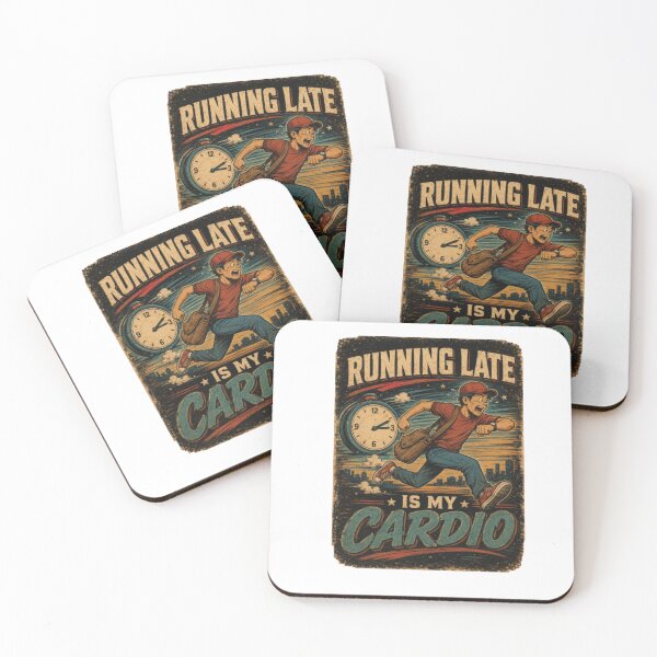 Item preview, Running Late Is My Cardio Vintage Retro Funny Running T-Shirt designed and sold by happyshirt27.