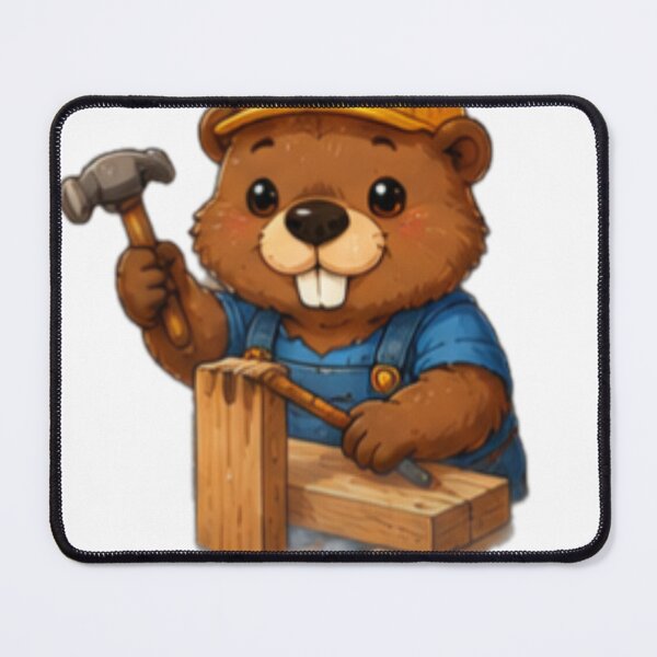 Item preview, Cute Beaver Carpenter Kawaii Construction Worker designed and sold by DailyDoodlesBySumbul.