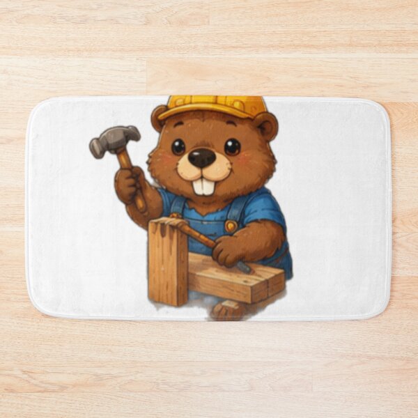 Item preview, Cute Beaver Carpenter Kawaii Construction Worker designed and sold by DailyDoodlesBySumbul.