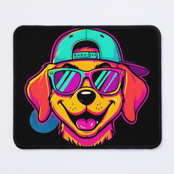 Item preview, Cool Golden Retriever Dog Wearing Sunglasses Retro Synthwave 90s designed and sold by KCasual.