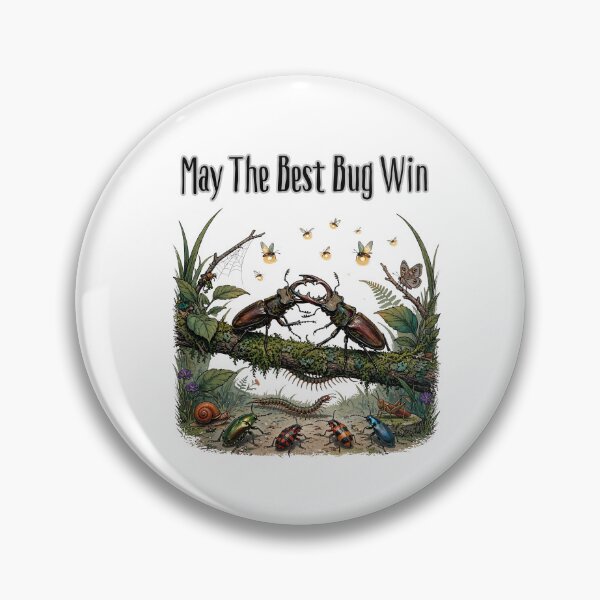 Item preview, May The Best Bug Win | Stag Beetle Battle | Cottagecore Entomology Art | Goblincore designed and sold by Neurospicy Trolls.