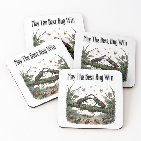 Item preview, May The Best Bug Win | Stag Beetle Battle | Cottagecore Entomology Art | Goblincore designed and sold by Neurospicy Trolls.