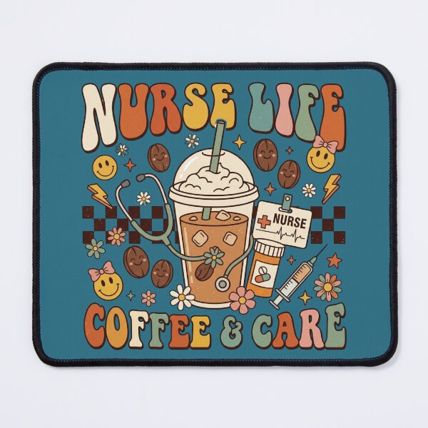 Item preview, Retro Groovy Nurse Life Coffee and Care Aesthetic Medical T-Shirt designed and sold by PACS0011.