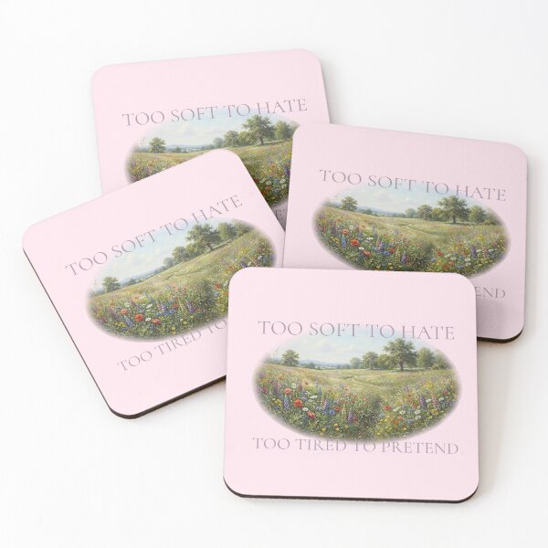 Item preview, Too Soft to Hate Too Tired to Pretend — Wildflower Meadow Cottagecore Quote | Soft Life Art Print designed and sold by ArtofDari.