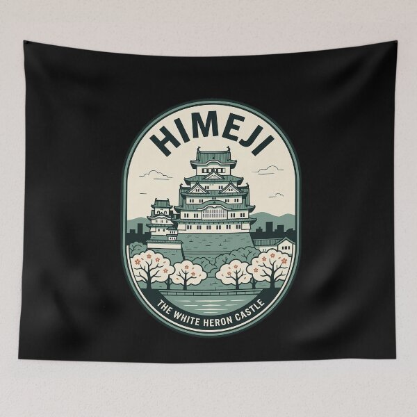 Item preview, Himeji Castle Japan Vintage Travel Emblem designed and sold by k3rstman1.