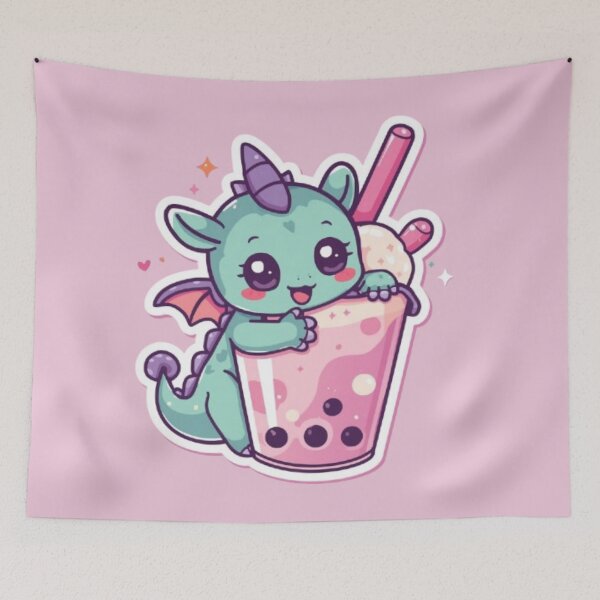 Item preview, Cute Bubble Tea Dragon Kawaii Sticker | Adorable Baby Dragon Boba Gift designed and sold by Stylestickers55.