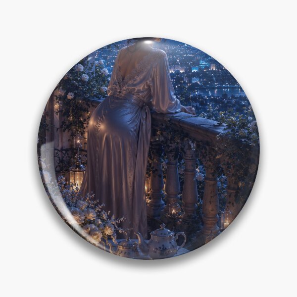 Item preview, Moon Garden Balcony Romantic Moonlit Art designed and sold by TaiwoDesigns.
