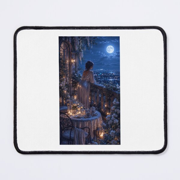 Item preview, Moon Garden Balcony Romantic Moonlit Art designed and sold by TaiwoDesigns.