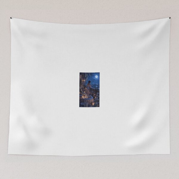 Item preview, Moon Garden Balcony Romantic Moonlit Art designed and sold by TaiwoDesigns.