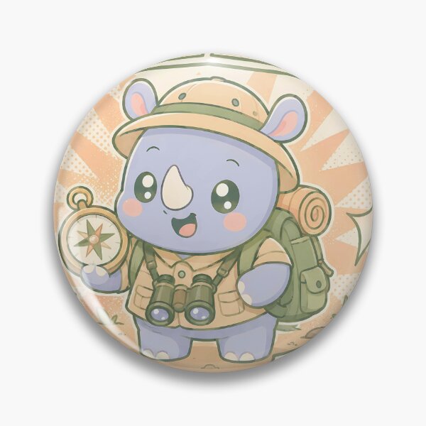 Item preview, Kawaii Rhino Safari Explorer designed and sold by Gift Phrase Studio.