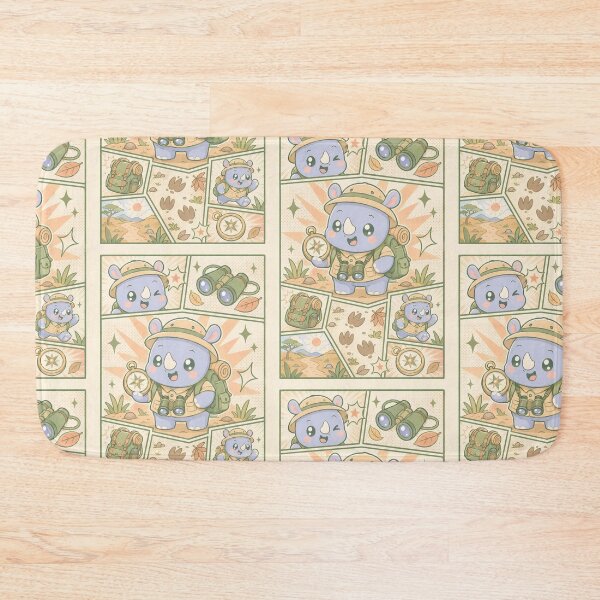 Item preview, Kawaii Rhino Safari Explorer designed and sold by Gift Phrase Studio.