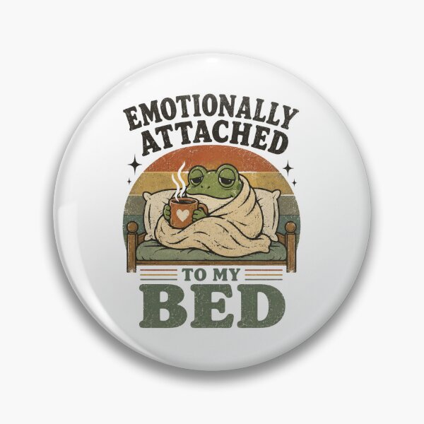 Item preview, Funny Frog Vintage Retro Emotionally Attached to My Bed  designed and sold by COLVARA-STUDIO.