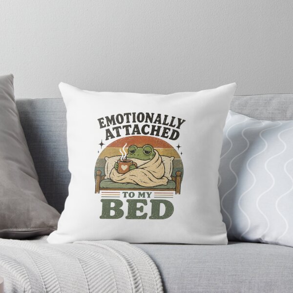 Item preview, Funny Frog Vintage Retro Emotionally Attached to My Bed  designed and sold by COLVARA-STUDIO.
