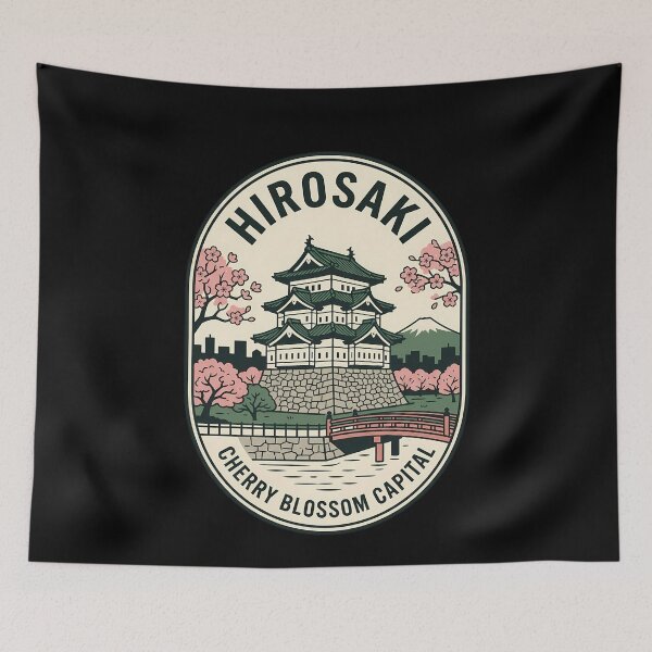 Item preview, Hirosaki Japan Cherry Blossom Vintage Travel Emblem designed and sold by k3rstman1.