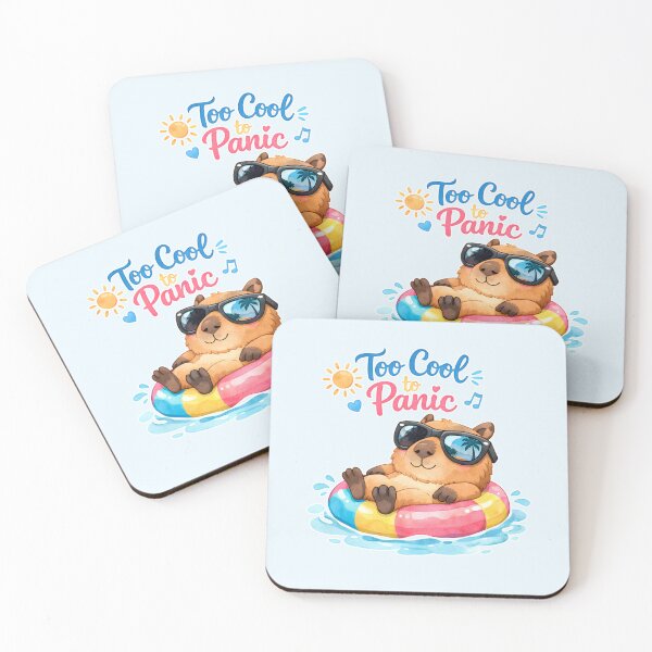 Item preview, Cute Kawaii Capybara | Too Cool to Panic Funny Capybara Gift for Animal Lovers | Watercolor Summer Art designed and sold by stylishdzign.