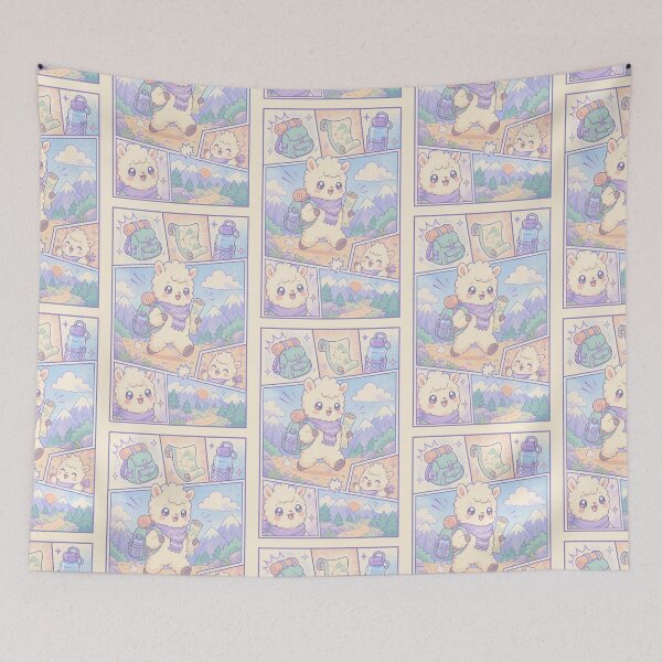 Item preview, Kawaii Mountain Backpacker Llama designed and sold by Gift Phrase Studio.