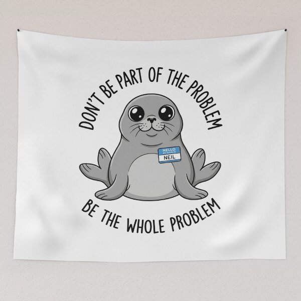 Item preview, Don't Be Part of The Problem Funny Seal Art T-Shirt | Cute Seal Pun Graphic Gift designed and sold by Trendably.