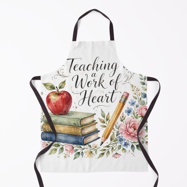 Item preview, Teacher Mug — Teaching is a Work of Heart | Watercolor Apple Pencil Coffee Cup designed and sold by Donartpictures.