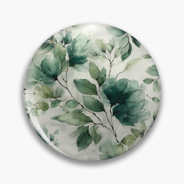 Item preview, Ethereal Forest Canopy Sage and Emerald Watercolor Leaves Pattern designed and sold by Nine Lives Studio.