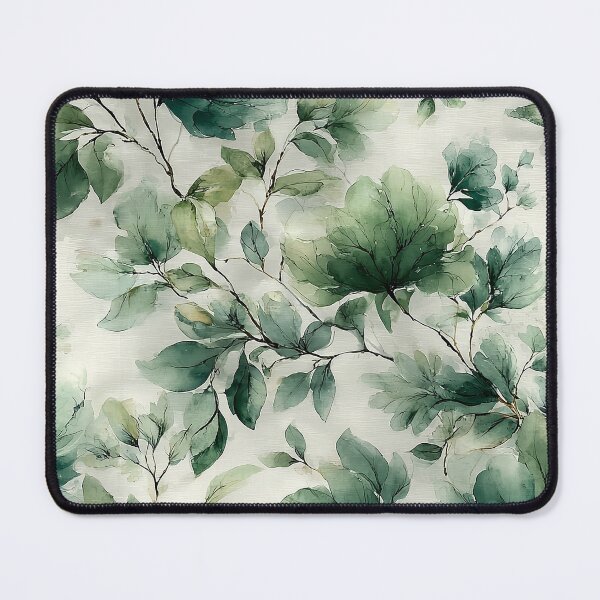 Item preview, Ethereal Forest Canopy Sage and Emerald Watercolor Leaves Pattern designed and sold by Nine Lives Studio.
