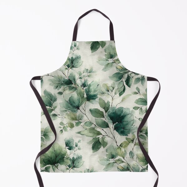 Item preview, Ethereal Forest Canopy Sage and Emerald Watercolor Leaves Pattern designed and sold by Nine Lives Studio.