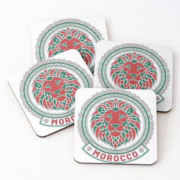 Item preview, Morocco Lion Head Zellige Mandala T-Shirt | Atlas Lions Moroccan Flag Colors Red Green | Traditional Amazigh Pattern Football Fan Gift designed and sold by Barkashow.