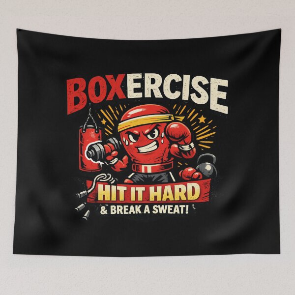 Item preview, Boxercise Hit It Hard and Break a Sweat - Funny Fitness Workout designed and sold by SidTastic .