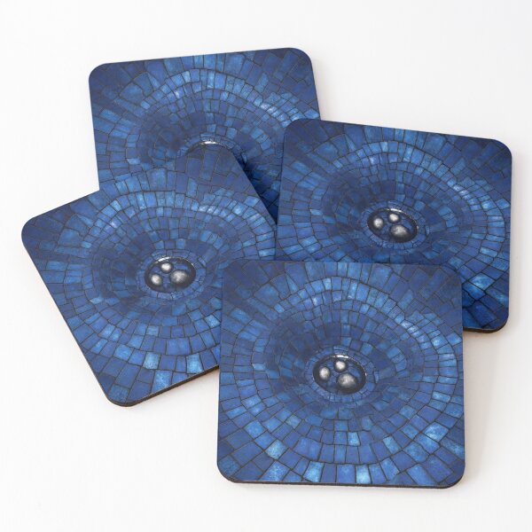 Item preview, Silver Balls in a Blue Tile Circle designed and sold by Curious Echo.