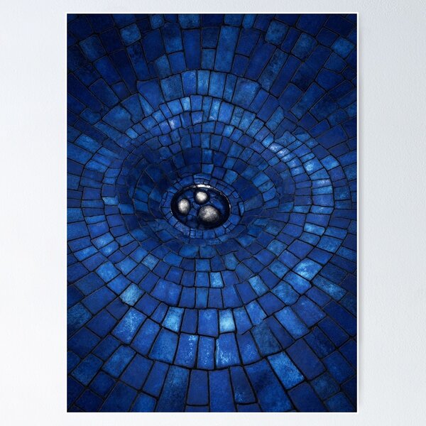 Item preview, Silver Balls in a Blue Tile Circle designed and sold by Curious Echo.