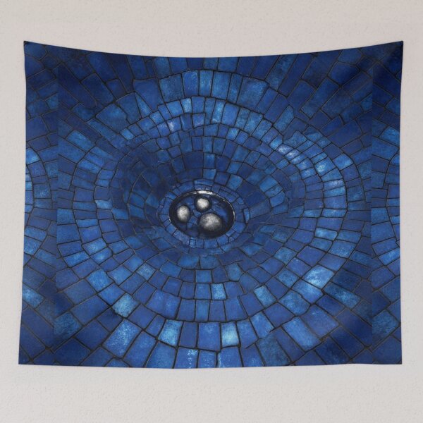 Item preview, Silver Balls in a Blue Tile Circle designed and sold by Curious Echo.
