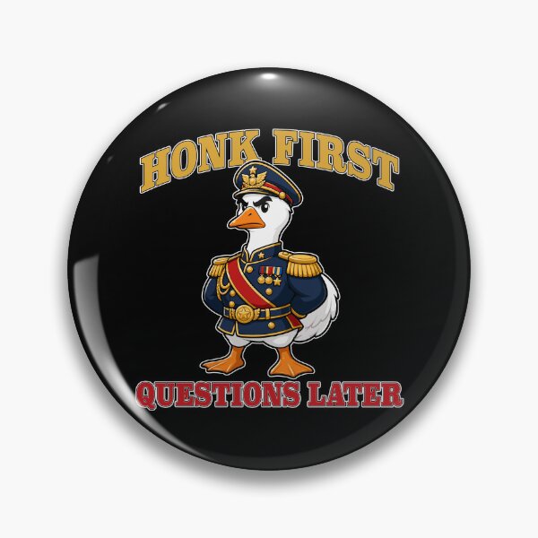 Item preview, Honk First Questions Later Goose Commander Mascot designed and sold by Karma Design.