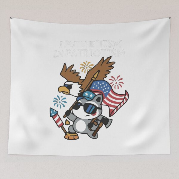 Item preview, I Put The Tism In Patriotism Funny Raccoon Eagle designed and sold by SiarheiYur.