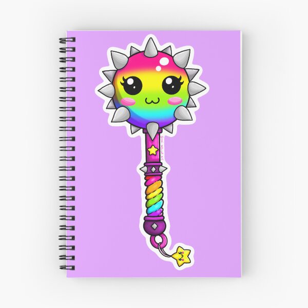 Item preview, Kawaii rainbow mace with star keychain designed and sold by ani_peliazull_art.