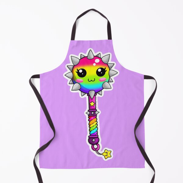Item preview, Kawaii rainbow mace with star keychain designed and sold by ani_peliazull_art.