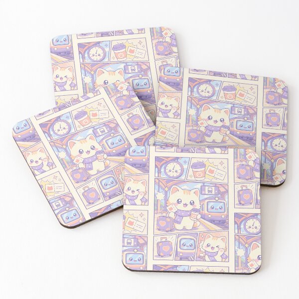 Item preview, Kawaii Cat Train Station Traveler designed and sold by Gift Phrase Studio.