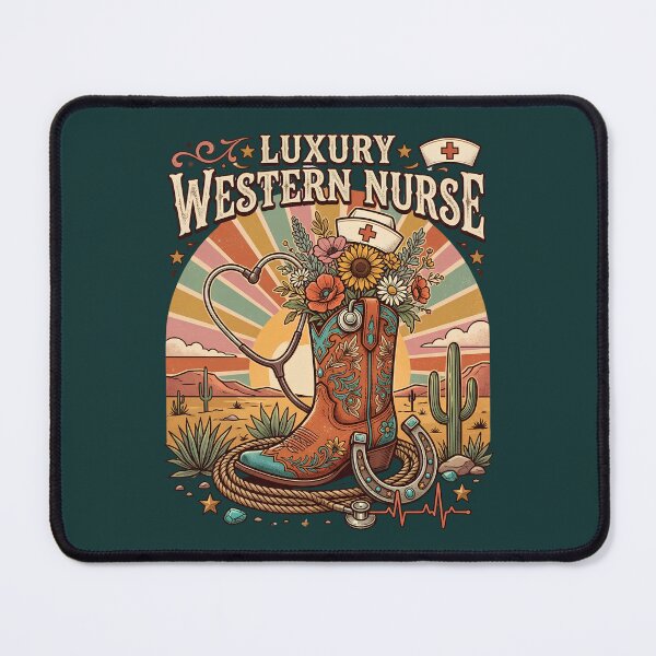 Item preview, Retro Luxury Western Nurse Cowboy Boot Floral Desert Medical T-Shirt designed and sold by PACS0011.