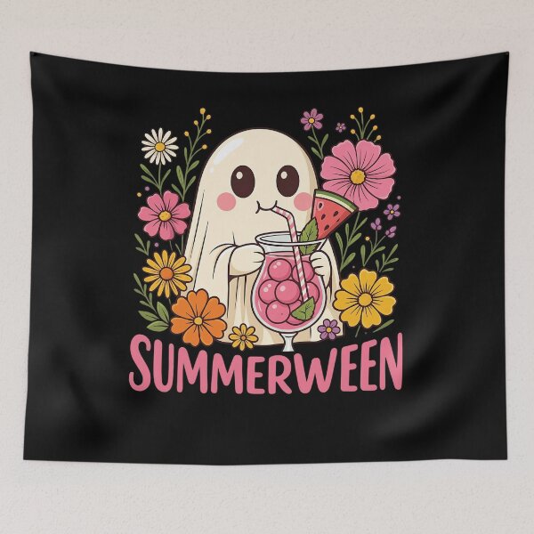 Item preview, Summerween Ghost Floral Watermelon Drink - Cute Spooky Summer designed and sold by Velustro Shop.